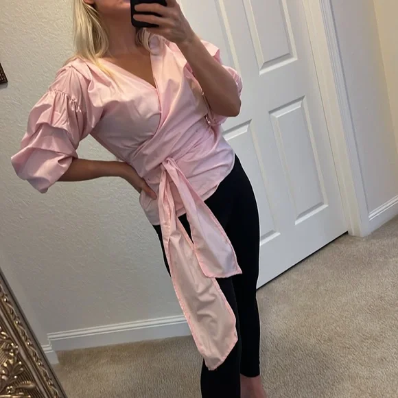 🌸Miss Selfridge🌸 wrap around shirt with puff sleeves🌸 - Picture 8 of 12